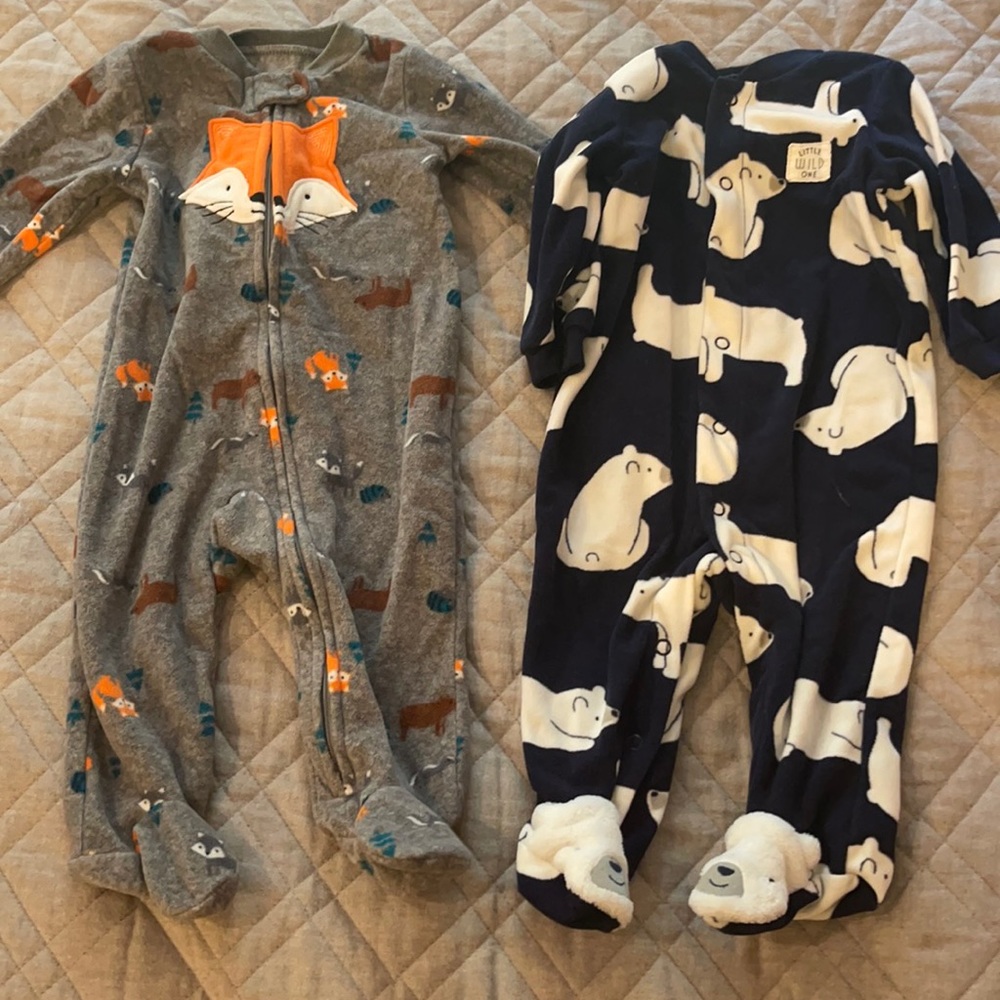 Two size 3-6 months boys pajamas